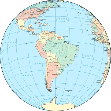 Globe Showing South America