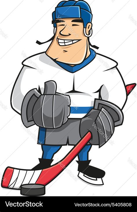 Cartoon ice hockey player character Royalty Free Vector