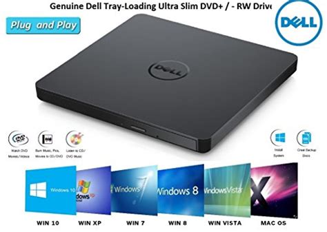 Buy Dell DVD Drive External USB Ultra Slim +/-RW Plug & Play DVD/CD RW Rom Drive Writer Burner ...