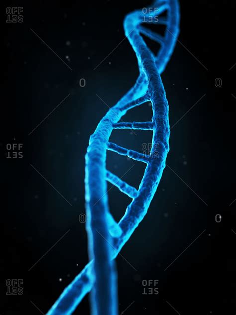 Human DNA strand, Microscopic view stock photo - OFFSET