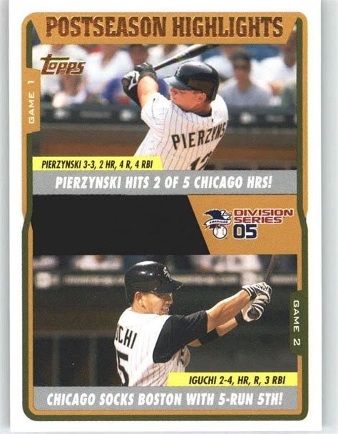 2005 Topps Update #116 A. J. Pierzynski / Tadahito Iguchi ALDS - Chicago White Sox (Post Season ...