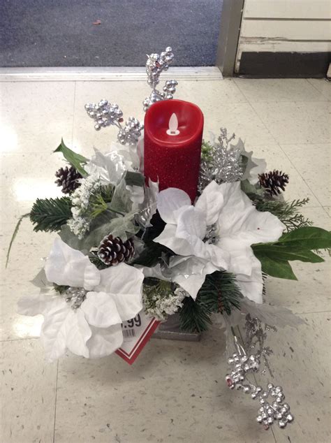 Christmas arrangement of white poinsettias | Christmas centerpieces ...