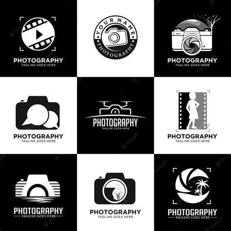 Premium Vector | Photography logo design creative concept with black ...