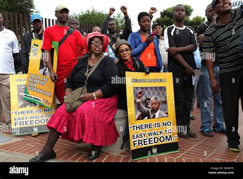 JOHANNESBURG, SOUTH AFRICA: People gathering in Vilakazi street on December 6, 2013, in ...