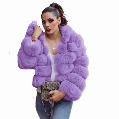 Women's Vintage Oversized Coat Ladies Warm Fluffy Faux Fur Coat Outwear ...