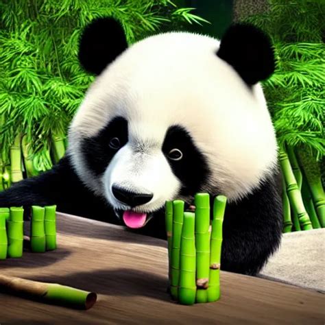 cute fluffy panda eating bamboo, high quality 3 d | Stable Diffusion | OpenArt