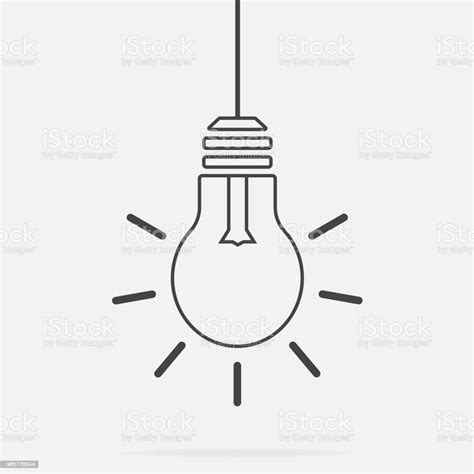 Vector Icon Hanging Burning Light Bulb Stock Illustration - Download ...