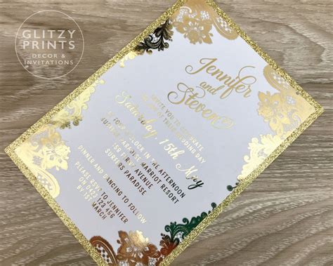 Gold Foil Wedding Invitation Rose Gold Invitation Save the | Etsy ...