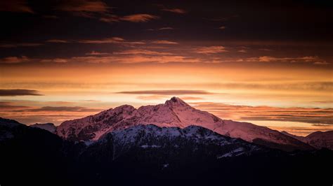 4K Mountains Dawn Clouds Wallpaper - [3840x2160]