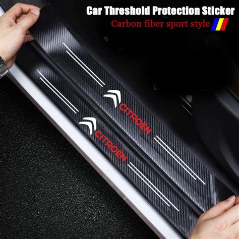 4PC Car Threshold Protection Sticker Scratch for Citroen C1 C2 C4 C4L ...