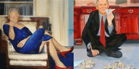 The story behind that bizarre painting of Bill Clinton in a dress