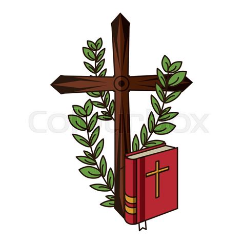 Christian cross symbol with catholic ... | Stock vector | Colourbox