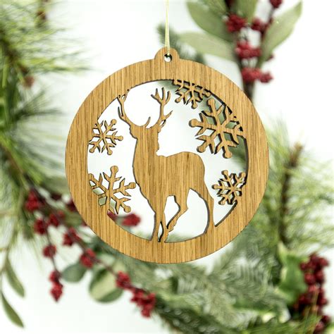 Deer Christmas Wood Ornament Wildlife Silhouette Laser Cut - Etsy