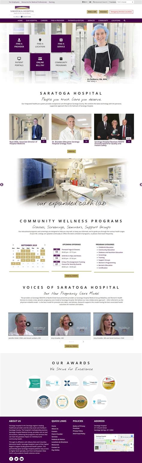 Saratoga Hospital Website - Imagine That Marketing Communications