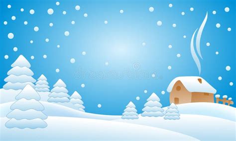 Snow falling on the trees stock illustration. Illustration of holiday - 21299153