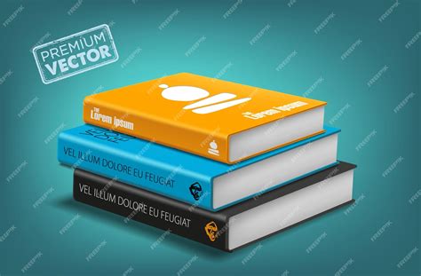 Premium Vector | Horizontal stack of colorful books Educational design ...