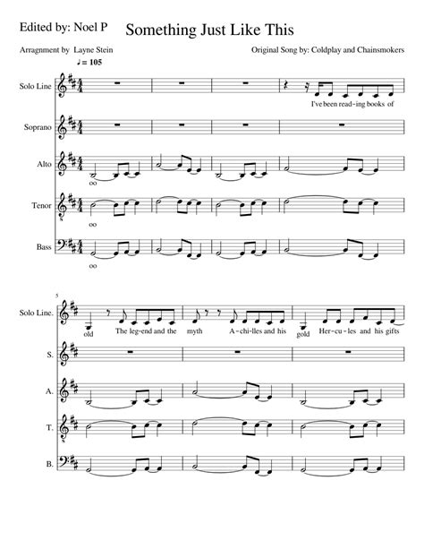 Something Just Like This Sheet music for Vocals, Soprano, Tenor, Alto & more instruments (Choral ...