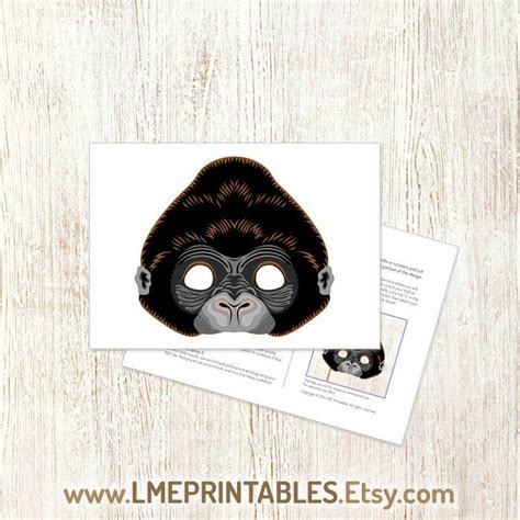 Gorilla Printable Mask Animal Monkey Johnny Sing PDF King Kong Halloween Chimpanzee Costume Kid ...