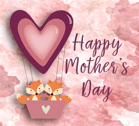 Happy Mother’s Day Foxes. Free Happy Mother's Day eCards | 123 Greetings