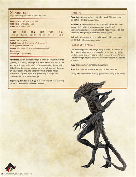 Alien vs Predator — Pirate Gonzalez Games | Dungeons and dragons homebrew, Dnd monsters, Dnd dragons