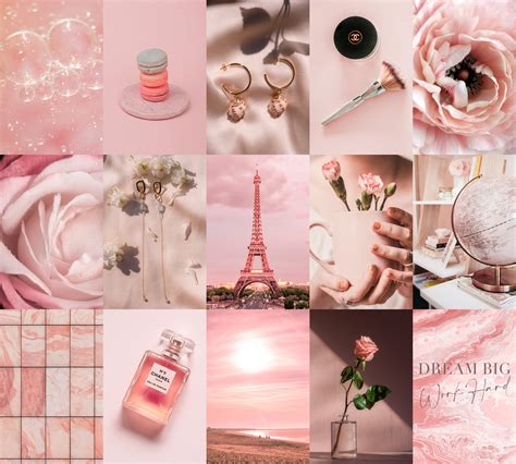 Aesthetic Wall Collage Kit Digital Vsco Blush Baby Pink | Etsy