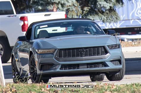 2024 Mustang EcoBoost Convertible Spied in Vapor Blue w/Blue Brembos | Mustang7G - 2024+ S650 ...