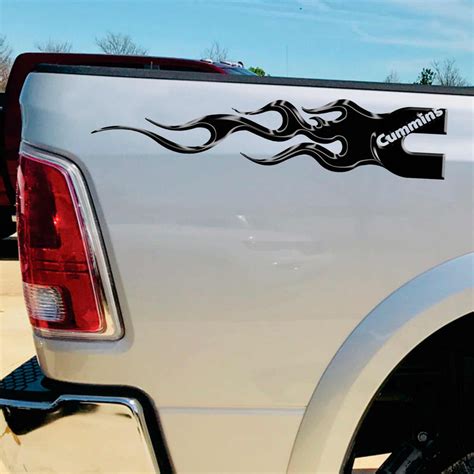 Flaming Cummins Diesel Truck Decal Set