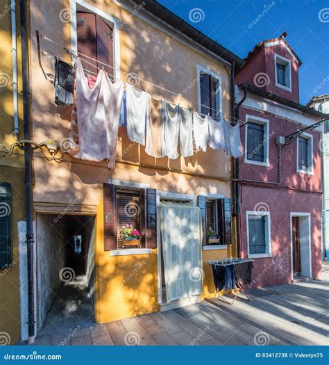 Brightly Painted Houses of Burano Island. Stock Photo - Image of tour, italy: 85412738