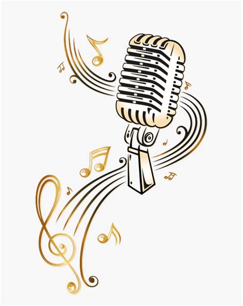 Clipart Microphone With Music Notes - Just Dogs23