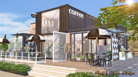 Sims4 Container Coffee Shop UPDATED 2019/07/28 [ Ruby's Home Design ]