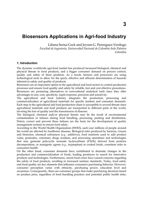 (PDF) Biosensors Applications in Agri-food Industry