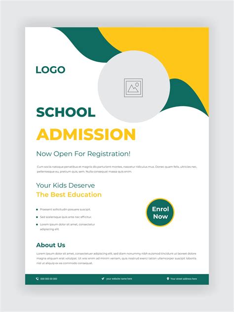 Admission flyer template for school, college, university design 2981691 Vector Art at Vecteezy