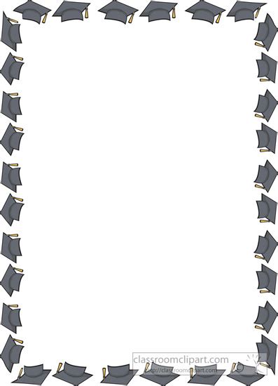 Graduation Clipart - graduation-cap-border-rectangle - Classroom Clipart