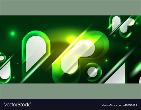 Neon glowing geometric shapes abstract Royalty Free Vector