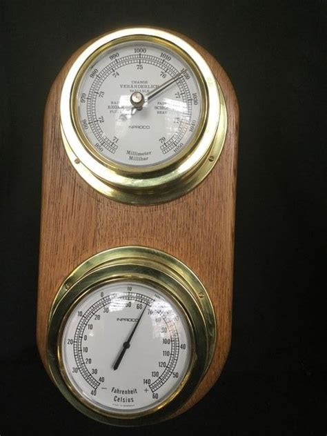 Ship barometer and hydrometer - Copper - Mid 20th century - Catawiki