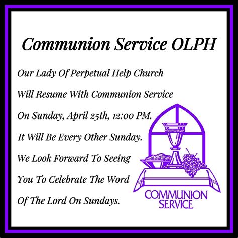 Communion Service OLPH – Catholic Community of St. Stephen's – St. Patrick's