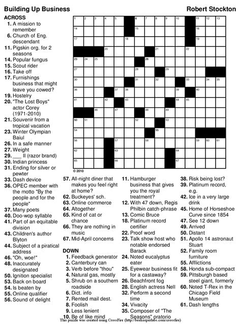 Printable Crosswords To Learn English | Printable Crossword Puzzles