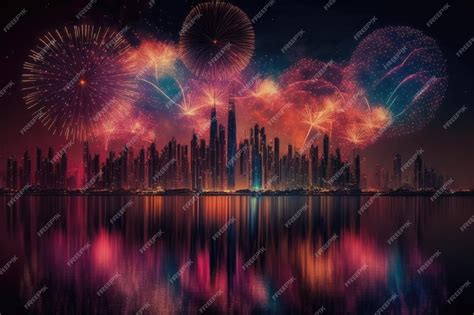 Premium Photo | Dubai United Arab Emirates displays fireworks for the ...