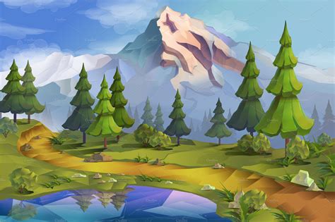 Nature, landscape, vector background | Custom-Designed Illustrations ~ Creative Market