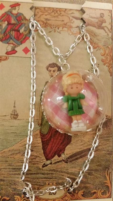 Polly pocket vintage 1991 necklace. Enclosed in a half glass | Etsy