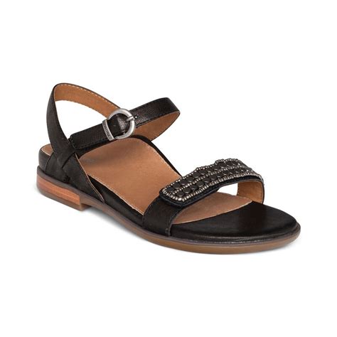 Aetrex Women's Rylie Quarter Strap Sandal Black | Laurie's Shoes