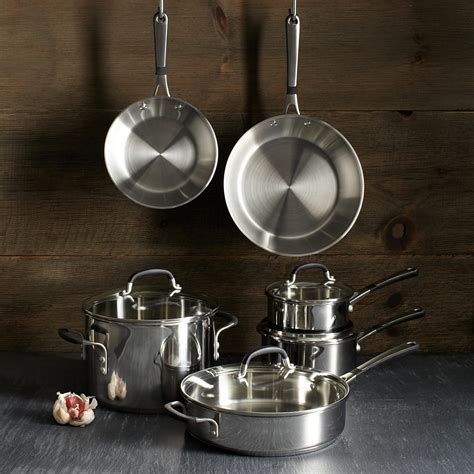 Calphalon Simply Calphalon Stainless-Steel 10-Piece Cooking Set ...