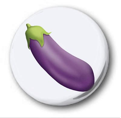 AUBERGINE EMOJI - 25mm 1" Button Badge - Cute Emoticon Eggplant Face ...