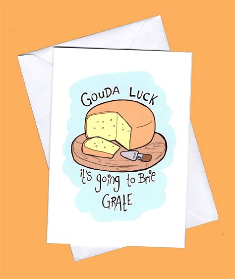 Good Luck Card Good Luck Funny Good Luck Card Cheese Punn - Etsy | Punny cards, Good luck cards ...