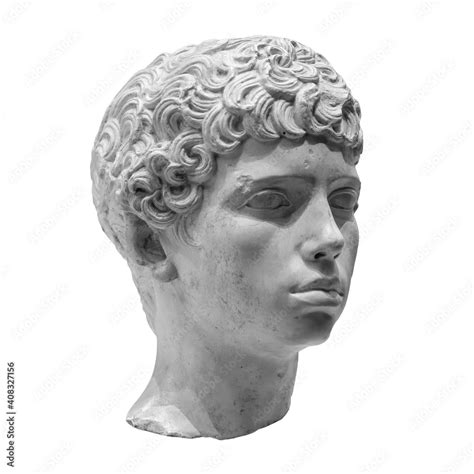 Ancient roman marble portrait of a boy. Young man head statue isolated ...