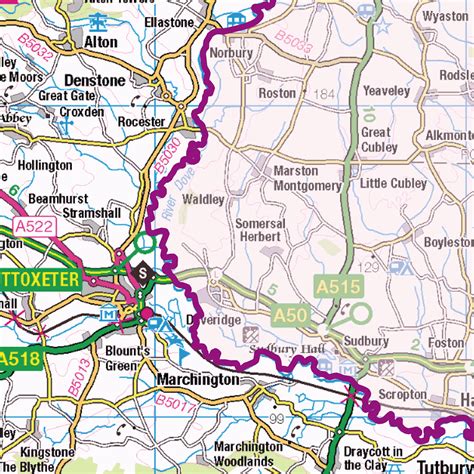 Staffordshire County Map : XYZ Maps