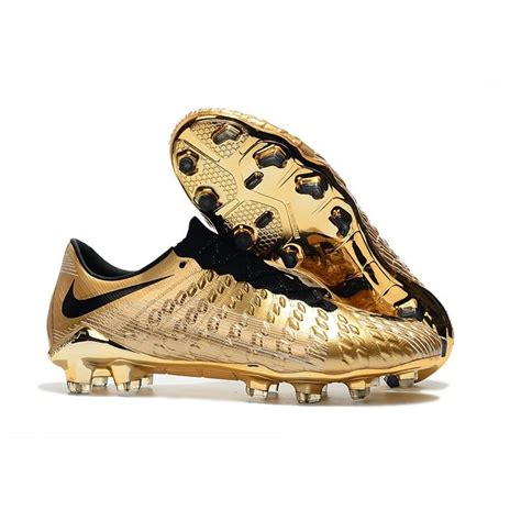 Nike Hypervenom Phantom 3 FG Low-cut Soccer Cleats For Sale Gold Black