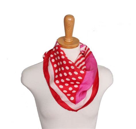 Vintage 70s Fashion Scarf Red Pink Ivory by bluebutterflyvintage, $14. ...