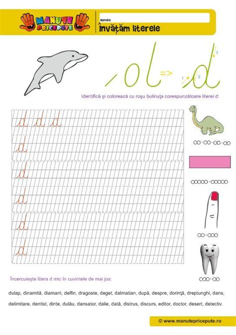 D - 008 - litere mici de mana | Learning letters, Worksheets for kids, Cursive letters