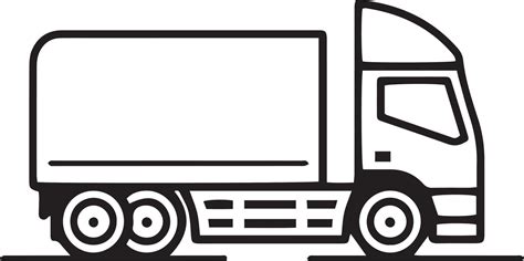 Truck with trailer vector icon. Transportation, logistics logo. Lorry ...